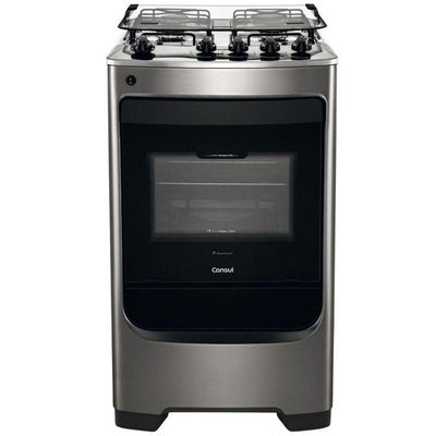 Fogão De Piso 4 Bocas Automático Forno 58L Cfo4 Consul Inox Bivolt Bivolt