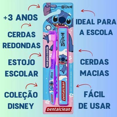ESCOVA DE DENTE INFANTIL STITCH ESCOLAR - 3A+ - DENTALCLEAN