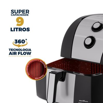 Air Fryer Britânia 9L 2000W Antiaderente Redstone BAF90A 127V