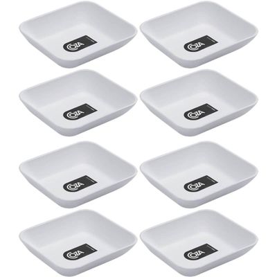 6 Pratos Brancos de Petiscos Essential Coza 10x9cm Sushi Molho Guarnição Plástico Restaurante