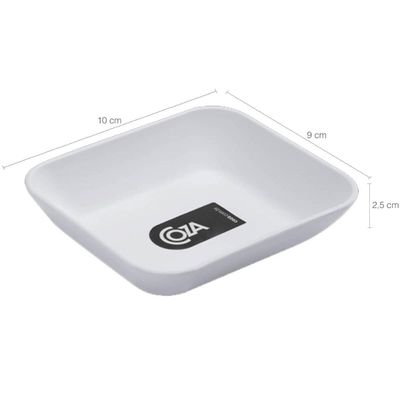 15 Mini Pratos de Petiscos Essential Coza Brancos 10x9cm Plásticos Restaurantes Sushi Molhos