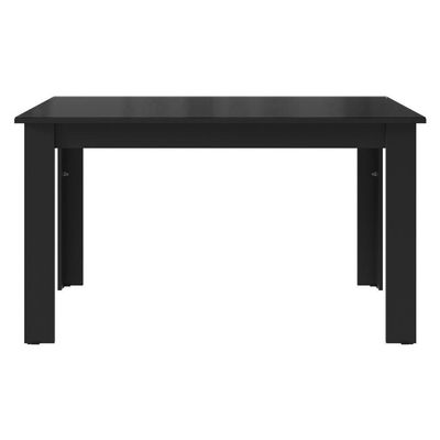 Mesa De Jantar Retangular Com Tampo De Vidro Preto 5231 Madesa Preto