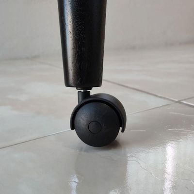 Conjunto de 4 Pés Cama Box Solteiro Casal Pés para Móveis Rodizio Madeira Tabaco