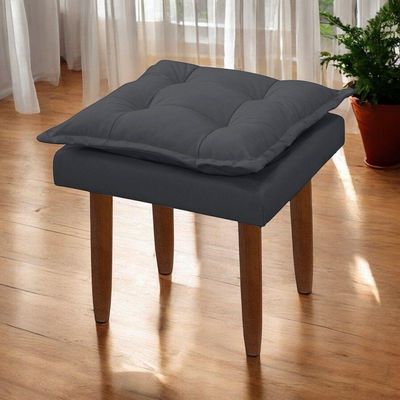 Kit 03 Puff Maria Para Sala De Tv E Estar Quarto Confortável Suede Cinza Mabe Magazine