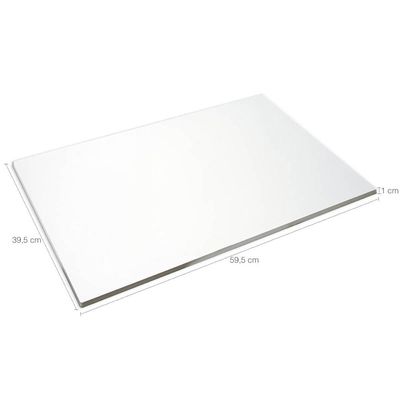 Tábua de Açougue Grande Branca Corte Carne Profissional 60x40cm 10mm Placa Açougueiro