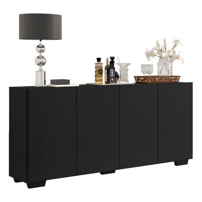 Aparador Buffet Multimóveis Veneza 4 Portas Preto
