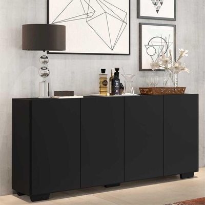 Aparador Buffet Multimóveis Veneza 4 Portas Preto