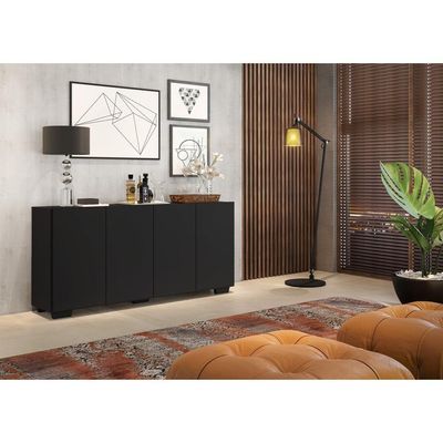 Aparador Buffet Multimóveis Veneza 4 Portas Preto