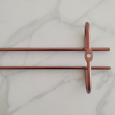 Kit 10 Organizadores Suspensos Para Taças 25cm Suportes Porta Taças Retos Rosé Gold