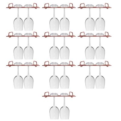 Kit 10 Organizadores Suspensos Para Taças 25cm Suportes Porta Taças Retos Rosé Gold