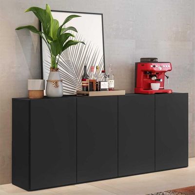 Aparador Buffet 4 Portas Multimóveis Veneza Preto