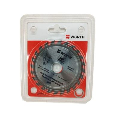 Disco De Serra Circular Para Madeira Vídea Wurth 4.3/8(110mm) 24 Dentes