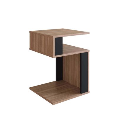 Mesa de canto Lateral para apoio com nichos Nova Móbile Montana Preto