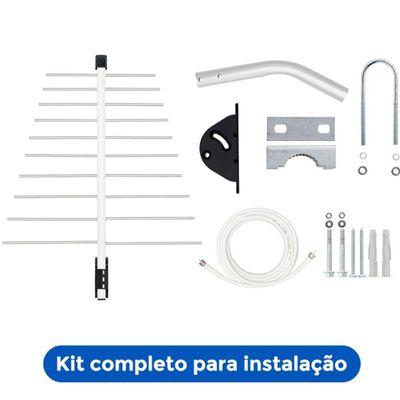 Antena Digital Ext Log p/Tv Hdtv/Uhf c/Kit De Instalação
