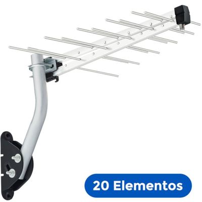 Antena Digital Ext Log p/Tv Hdtv/Uhf c/Kit De Instalação