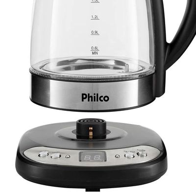 Chaleira Elétrica Philco Pchd Digital Glass 1,7 Litros Transparente 127v