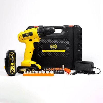 Parafusadeira E Furadeira 2em1 36v Torque Ajustável Recarregável