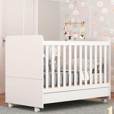 Berço Americano 3x1 Com Colchão Incluso E Rodízios Pimpolho Multimóveis Fg3568 Branco