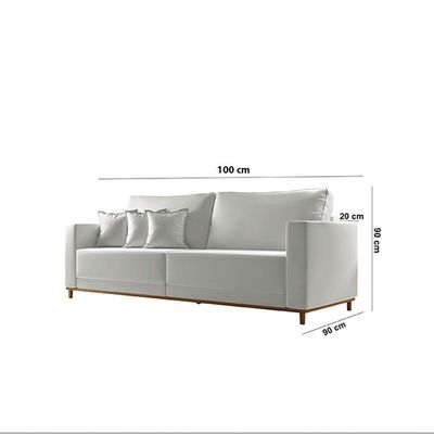 Sofá Djon 02 Módulos De 100cm B20cm Meu Sofá Online B026 Veludo Prata