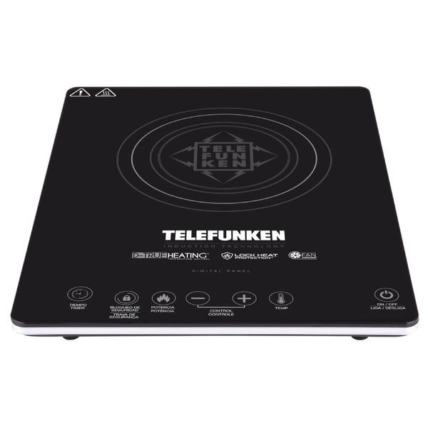 Cooktop de Inducao Telefunken Touch de Vidro 60 a 240°C Preto 1200w 110V TFAI9000
