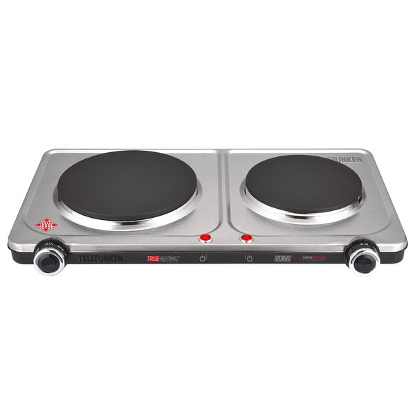 Cooktop Eletrico Duplo Telefunken Controle 7 Niveis de Calor Inox 1900w 110V TFAE12500