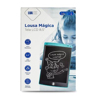 Lousa Mágica Digital Lcd Infantil Grande 8,5 Polegadas Azul