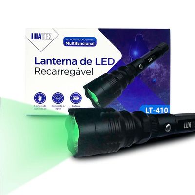 Lanterna Tática De Led Luatek Luz Verde Recarregável 58000w