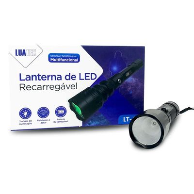 Lanterna Tática De Led Luatek Luz Verde Recarregável 58000w