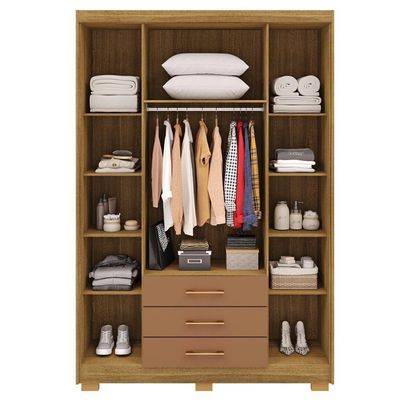 Guarda Roupa Solteiro 120 Cm 4 Portas 10088 Nature Camarim Vlr Nature Camarim