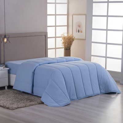 Edredom Minimal Queen Super Macio Malha 100% Algodão 01 Peça - Azul