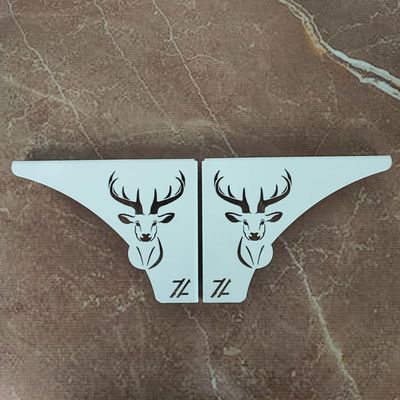 Mão Francesa Decorativa Branco em Aço 20cm Cabeça de Alce Cervo Zarg para Prateleira