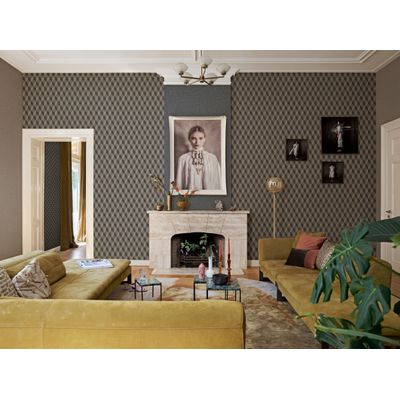 Papel de Parede Inspire Geométrico 3D Preto e Marrom 220359