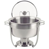 Rechaud Tramontina Redondo Inox com Tampa de Vidro e Fogareiro 7 Litros