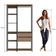 Guarda Roupa Closet 2 Peças Cabideiro Gaveta Preto e Montana com Nicho Módulo Multiuso Easy Prodecor