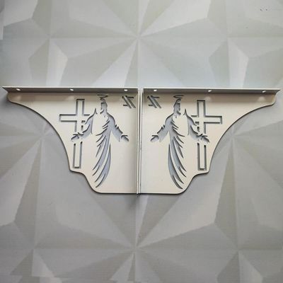 Mão Francesa Decorativa 20cm Jesus Cristo Ressuscitado Aço Branco Zarg