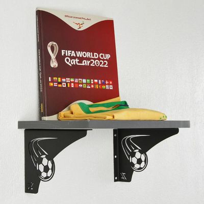 Par Mãos Francesas Pretas Decorativas 20cm Futebol Bola Rápida Aço