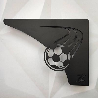 Par Mãos Francesas Pretas Decorativas 20cm Futebol Bola Rápida Aço