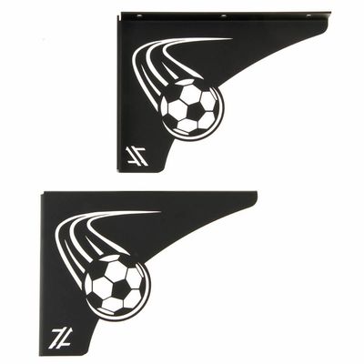 Par Mãos Francesas Pretas Decorativas 20cm Futebol Bola Rápida Aço
