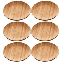 Kit 6 Pratos de Bambu 11cm Petiscos Aperitivos Entradas Mesa