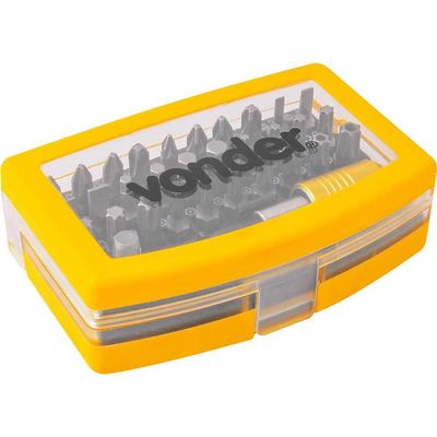 Jogo de bits/ponteiras com 32 peças encaixe sextavado 1/4" com engate rápido VONDER