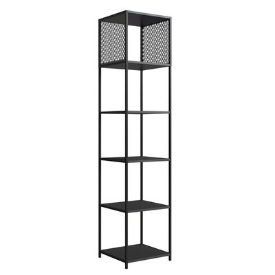Estante Expositor Livros Studio Industrial Alta 5 Prateleiras Placa e Ponto P1023 Preto