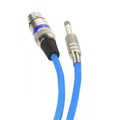 Cabo de Microfone XLR Femea Para P10 Mono - Azul - 1 Metro