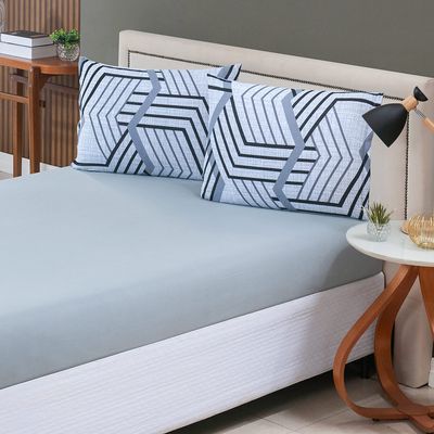Jogo de Cama Lençol Sonho Bom Solteiro em Malha Algodão 2 Peças - Cinza - 100% Algodão