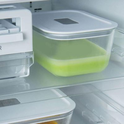 Pote Hermético De Vidro 1,2l Branco Ou Fresh Lock Para Geladeira Freezer Forno