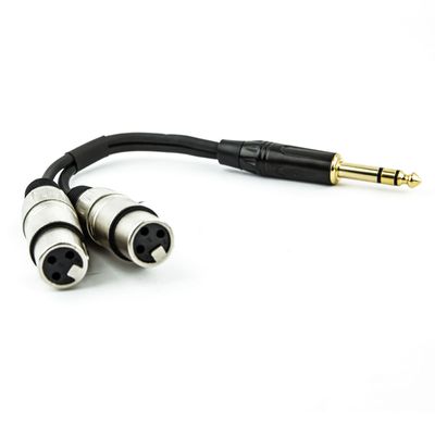 Cabo P10 para 2 XLR Fêmea Estereo - 30 cm