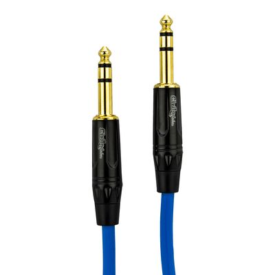 Cabo P10 para P10 Estereo Profissional - Azul 1 Metro