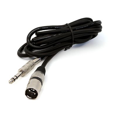 Cabo P10 para XLR Macho Preto Estereo - 5 Metros