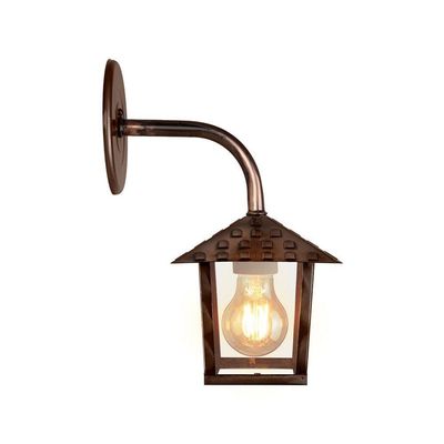 Arandela Blumenau Colonial Nina Quadrada Vidro Liso E27 Bivolt Cobre