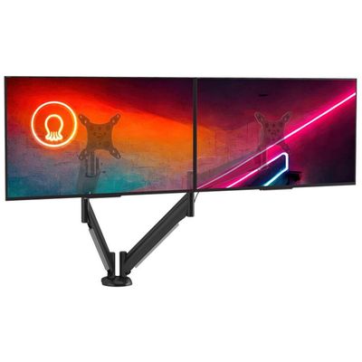 Suporte Para Monitor Até 28 Duplo Com Regulagem Contínua De Altura Octoo Clipway-m2-base Preto