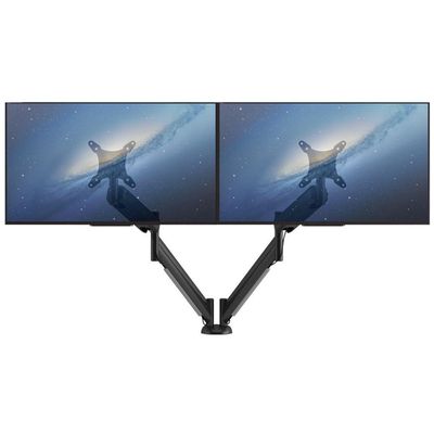 Suporte Para Monitor Até 28 Duplo Com Regulagem Contínua De Altura Octoo Clipway-m2-base Preto